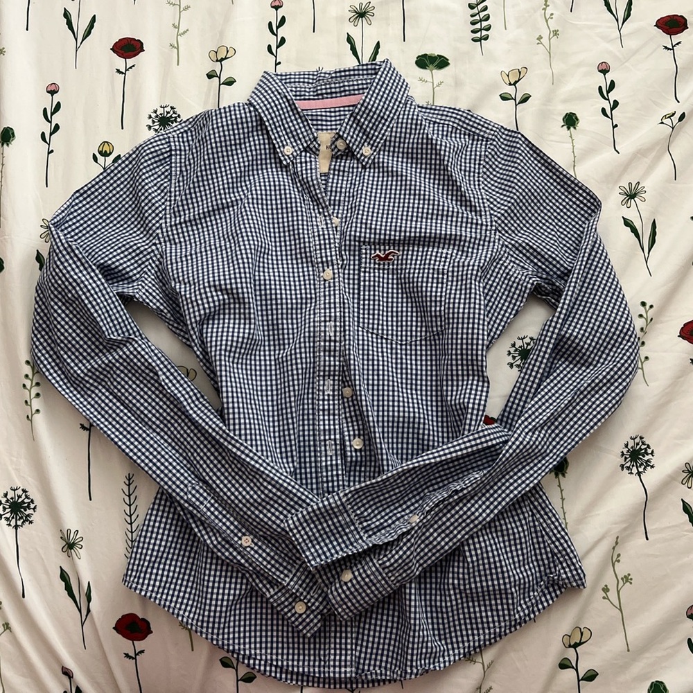 Hollister Gingham Collared Button Up